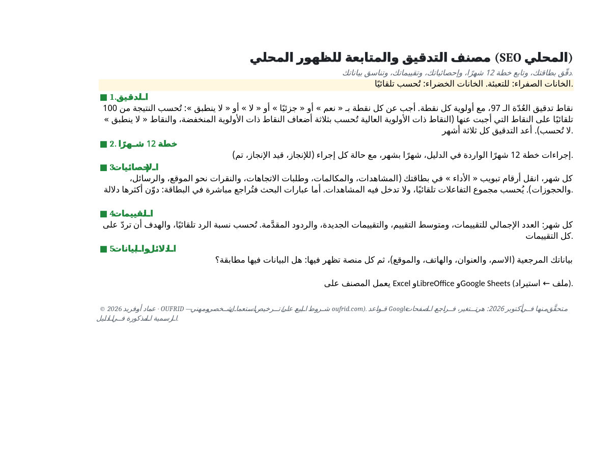 مصنف Excel: تدقيق البطاقة