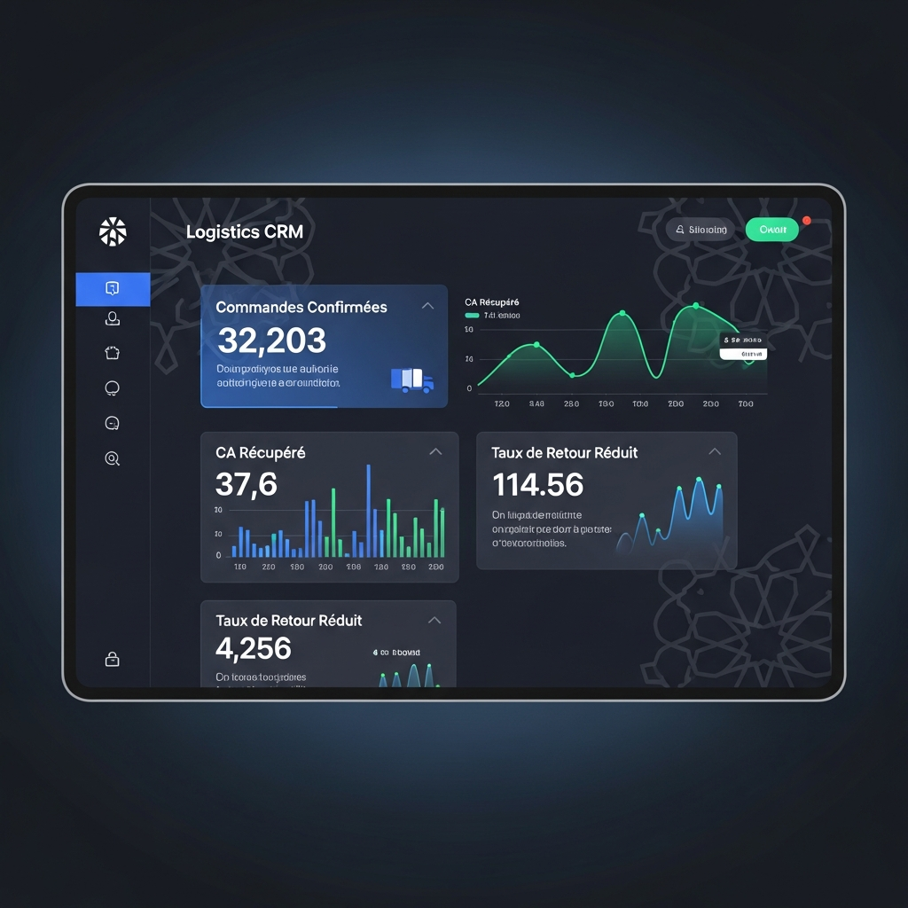 Tableau de bord de croissance SEO affichant des métriques de performance et un ROI positif.