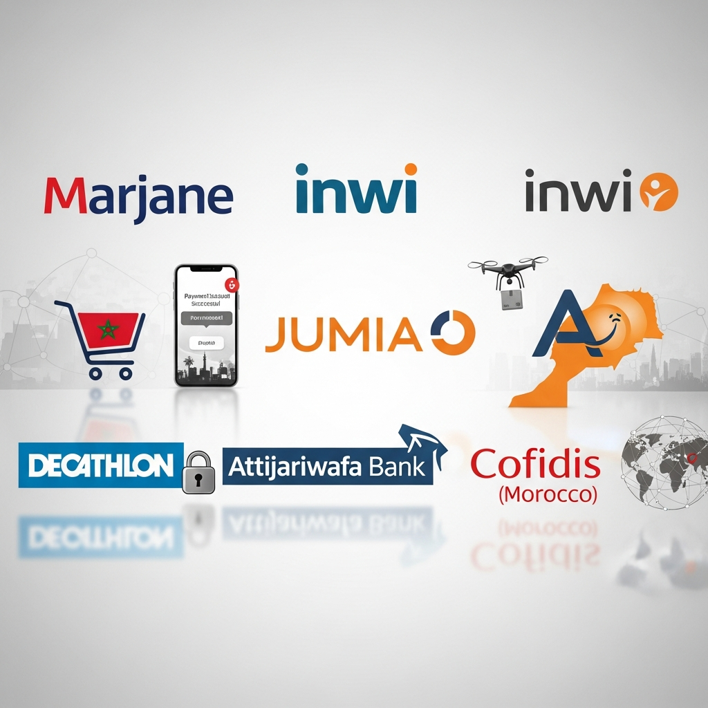 Logos des partenaires technologiques et clients e-commerce au Maroc